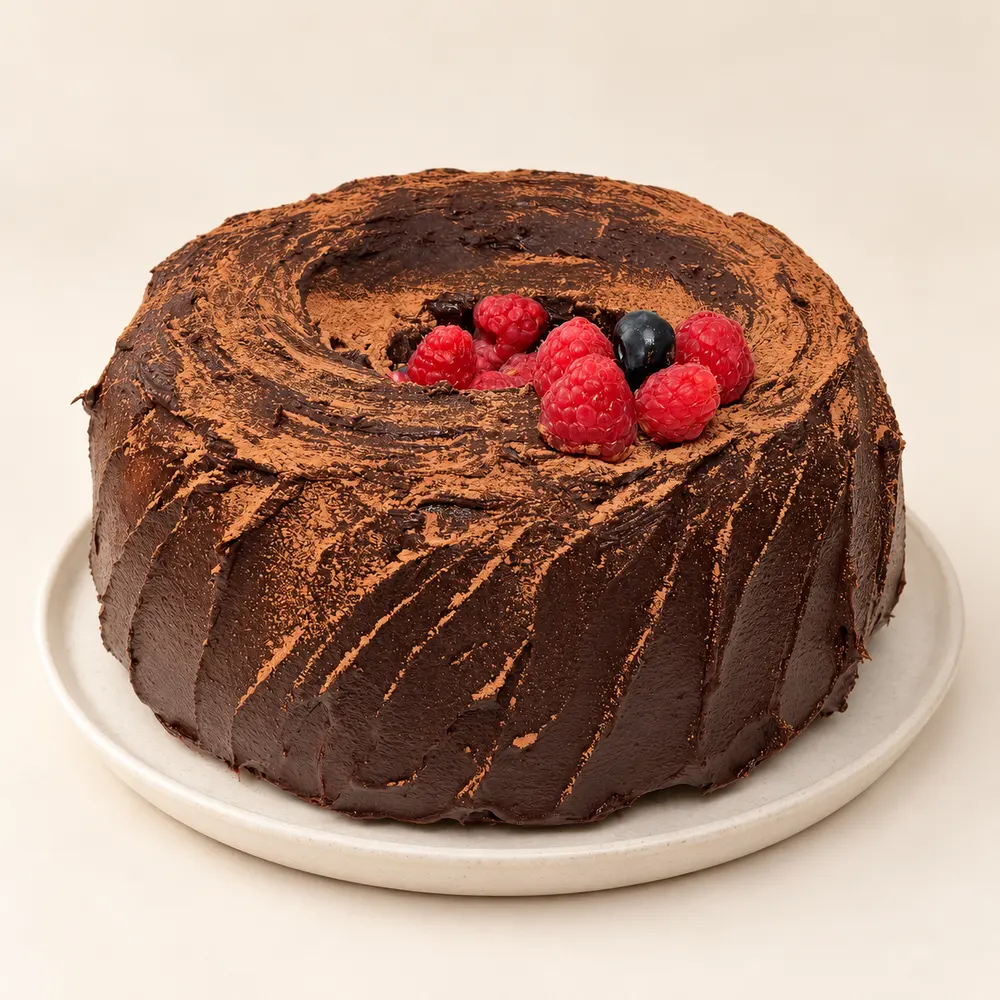 Bolo de banana, tâmaras e cacau